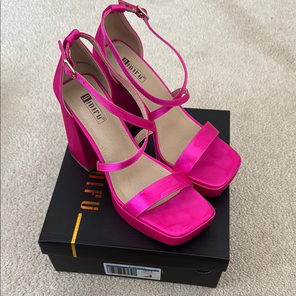 IDIFU Women's Pink Platform Sandals